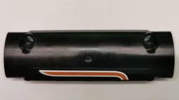 Technic, Panel Curved 11 x 3 with 2 Pin Holes with Orange and White Stripes Pattern Model Left Side (Sticker) - Set 9397