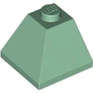 Brick Sloped 45° 2 x 2 Double Convex / Sand Green