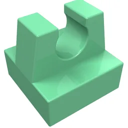 Tile Special 1 x 1 with Clip and Straight Tips / Medium Green