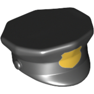 Lego Hat, Police with Gold Badge Print / Black