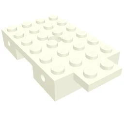 Vehicle Base, Train 4 x 7 with Wheels Holder / White