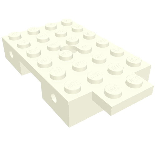 Lego Vehicle Base, Train 4 x 7 with Wheels Holder / White