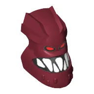 Minifig Head Special, Piraka Hakann with Eyes and Teeth Print / Dark Red