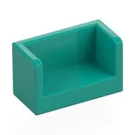 Panel 1 x 2 x 1 with Rounded Corners and 2 Sides / Dark Turquoise