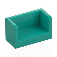 Lego Panel 1 x 2 x 1 with Rounded Corners and 2 Sides / Dark Turquoise