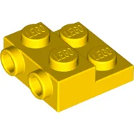 Plate Special 2 x 2 x 2/3 with Two Studs On Side and Two Raised [Solid Anti-stud] / Yellow