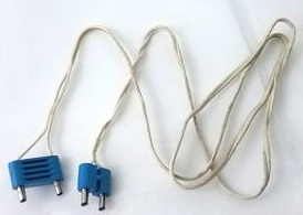Lego Electric, Wire 12V / 4.5V with 2 Leads, 96 Studs Long with Blue Electric, Connector, 2-Way Male Rounded Narrow Type 2 with Hollow Pins and Blue Electric, Connector, 2-Way Male Rounded Wide Long with Hollow Pins (x466c96 / bb0236ac01 / bb0093ac01)