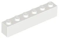 Brick 1 x 6 / White