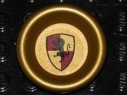 Lego Minifigure, Utensil Dish 3 x 3 with HP Gryffindor Shield Pattern (Sticker) - Set 5378