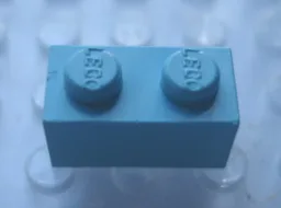 Modulex Brick 1 x 2 with LEGO on Stud
