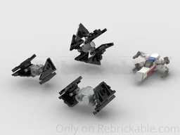 Imperial TIE Bomber, TIE Interceptor, TIE Defender, and Rebel X-Fighter (microsize)