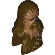 Minifig Head Special, Wookiee with Dark Tan Face Fur and Teeth Print (Chewbacca) / Dark Brown