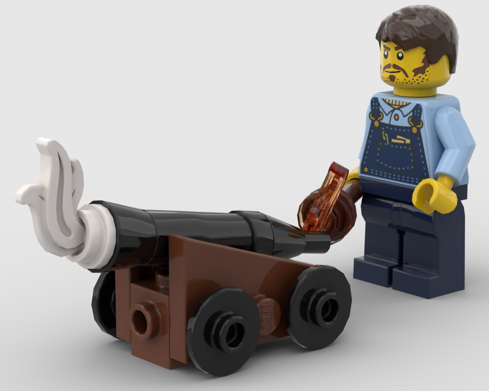 Lego Mounted Cannon with Adjustable Barrel