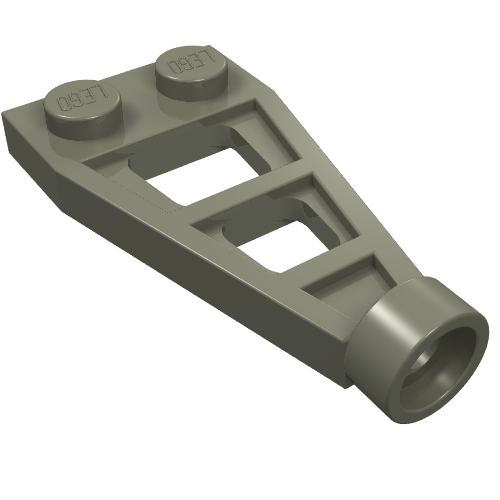 Lego Plate Special 1 x 2 with Long Stud Receptacle (Space Wing) / Dark Gray