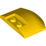 Lego Brick Round 3 x 4 x 2/3 Triple Curved with 2 Sunk Studs / Yellow