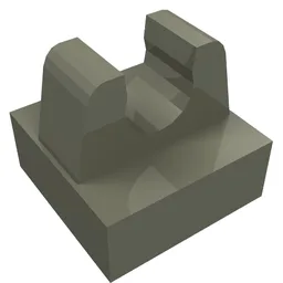 Tile Special 1 x 1 with Clip with Rounded Tips / Dark Gray