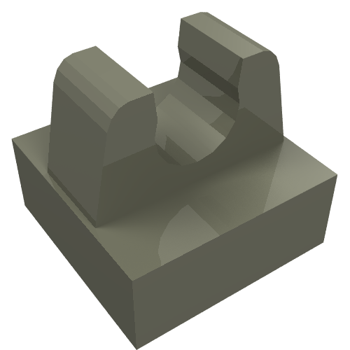Lego Tile Special 1 x 1 with Clip with Rounded Tips / Dark Gray