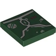 Tile 2 x 2 with Light Bluish Grey Armor Print / Dark Green