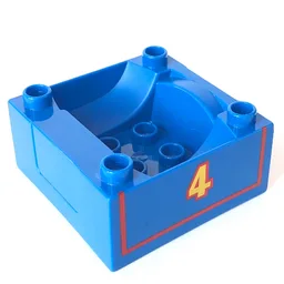 Duplo Train Cab / Tender Base with Bottom Tube, and Thomas & Friends Gordon #4 Print / Blue