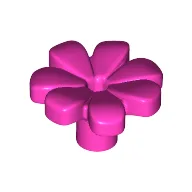 Plant, Flower, Minifig Accessory with 7 Thick Petals and Pin / Dark Pink
