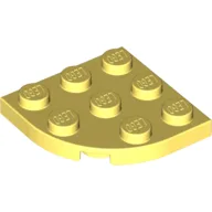 Plate Round Corner 3 x 3 / Bright Light Yellow