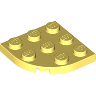 Lego Plate Round Corner 3 x 3 / Bright Light Yellow