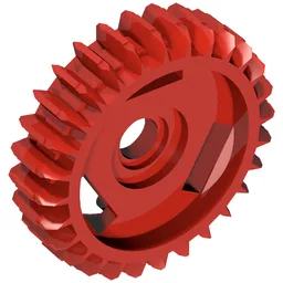 Differential Gear - 28 Tooth with Round Axle Hole / Red