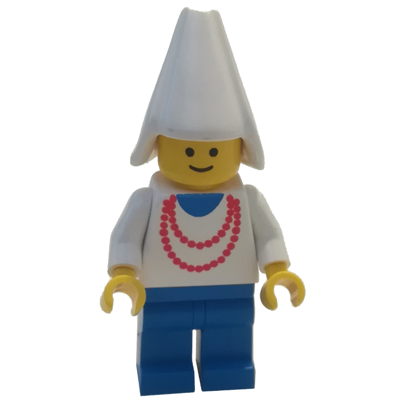Lego Maiden - Blue Legs, White Cone Hat