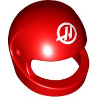 Lego Helmet, Standard with White 'H' in Circle print / Red