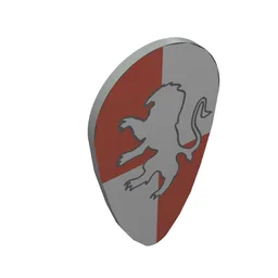 Shield Ovoid with Golden Lion Print