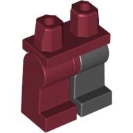Lego Hips and Black Left Leg, Dark Red Right Leg [Plain] / Dark Red