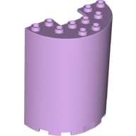 Lego Cylinder Half 3 x 6 x 6 with 1 x 2 Cutout / Lavender