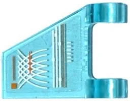Flag 2 x 2 Trapezoid with Flat Edge with White and Orange Lines, Curves, and Dots Pattern Model Left Side (Sticker) - Set 76038