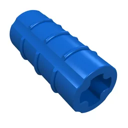 Technic Axle Connector Ridged [with x Hole x Orientation] / Blue