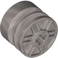 Wheel 18mm x 14mm with Axle Hole, Fake Bolts and Shallow Spokes / Flat Silver