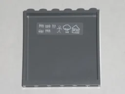 Panel 1 x 6 x 5 with Stick Figure, House, Tree, and Tally Marks on Inside Pattern (Sticker) - Set 7744