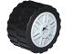 Lego Wheel 18mm D. x 14mm with Axle Hole, Fake Bolts and Shallow Spokes with Black Tire 24 x 14 Shallow Tread - Band Around Center of Tread (55982 / 89201)