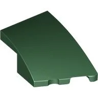 Brick Wedged, Curved 3 x 2 with Stud Notch Right / Dark Green