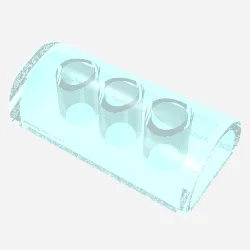 Brick Curved 2 x 4 Double, No Studs, without Groove / Trans-Light Blue