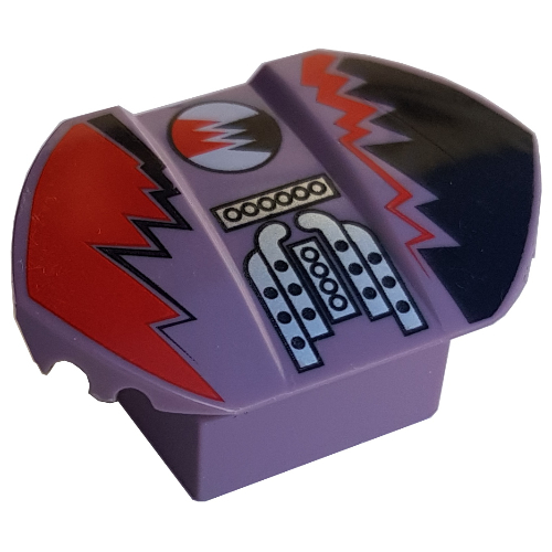 Lego Brick Curved 2 x 2 x 1 with Wings and Gear Print