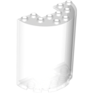 Lego Cylinder Half 3 x 6 x 6 with 1 x 2 Cutout / Trans-Clear