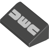 Lego Brick Sloped 30° 1 x 2 x 2/3 with 'DMC' print
