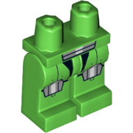 Lego Hips and Bright Green Legs with Galaxy Squad Armor with Large Light Bluish Gray and White Hexagonal Knee Pads and Short Belt Print / Bright Green