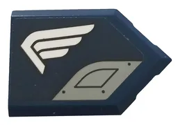 Tile, Modified 2 x 3 Pentagonal with White Wing and Light Bluish Gray Plate Pattern Model Left Side (Sticker) - Set 76123