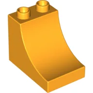 Duplo Brick 2 x 3 x 2 with Curve / Bright Light Orange