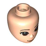 Lego Minidoll Head Reddish Brown Eyes / Light Nougat