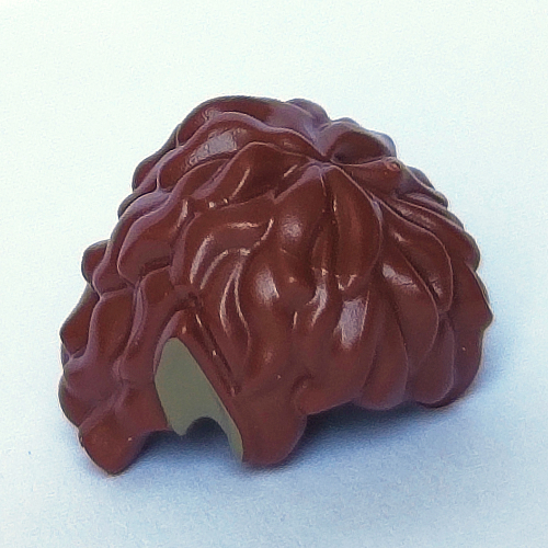 Lego Hair Curly with Dark Tan Pointy Ears print / Reddish Brown
