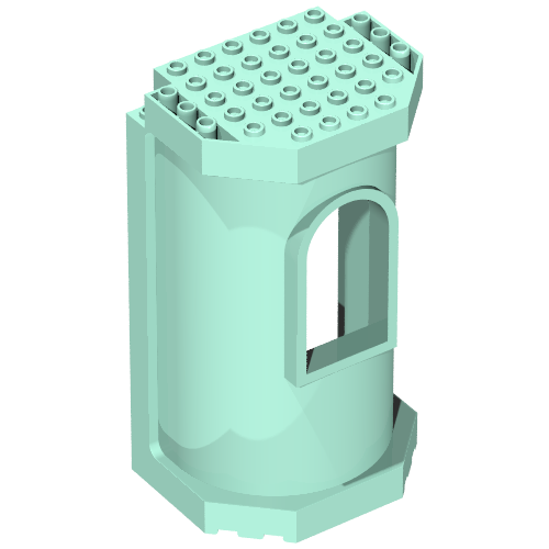Lego Belville Wall 6 x 8 x 12 - Tower with Window / Aqua