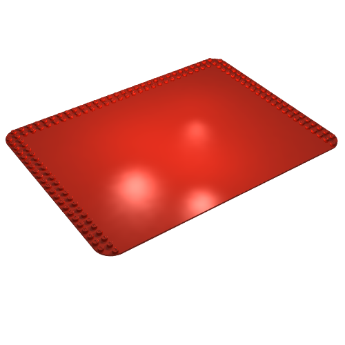 Lego Baseplate 24 x 32 with Studs on Edges / Red