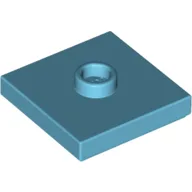 Plate Special 2 x 2 with Groove and Center Stud (Jumper) / Medium Azure